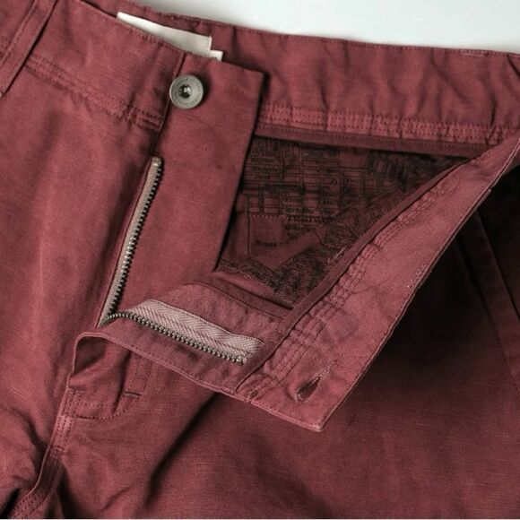 Taylor Stitch The Morse Short in Brick Red Slub Linen Blend Shorts Variety - Picture 9 of 14